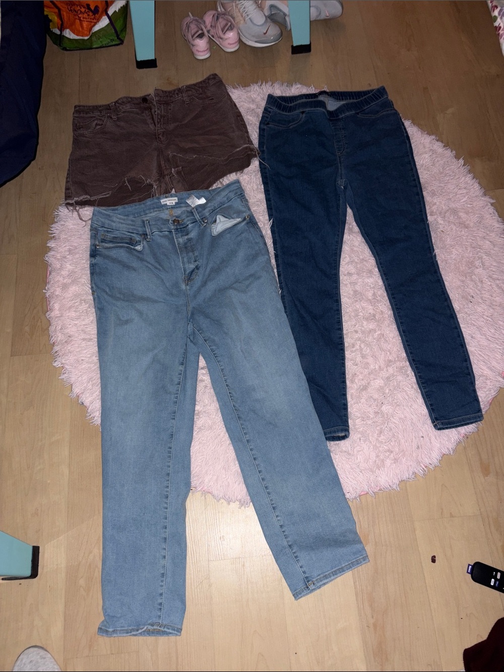 Good American Trio: Light Blue, Dark Blue & Brown High-Rise Jeans